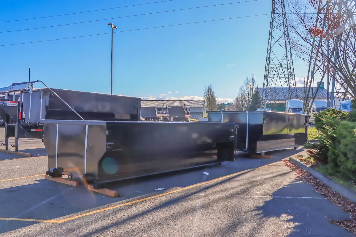 Roll-off dumpster ready for waste disposal at job site for Concrete Dumpster Rental in St. Paul Park